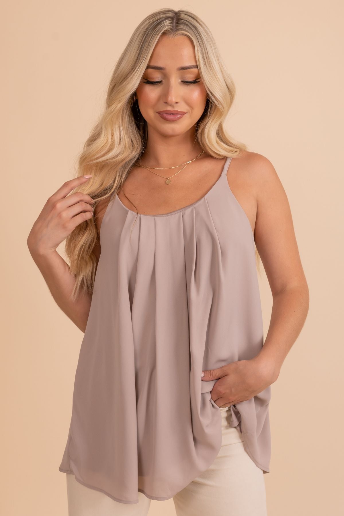 Pursue Passion Pleated Tank Top