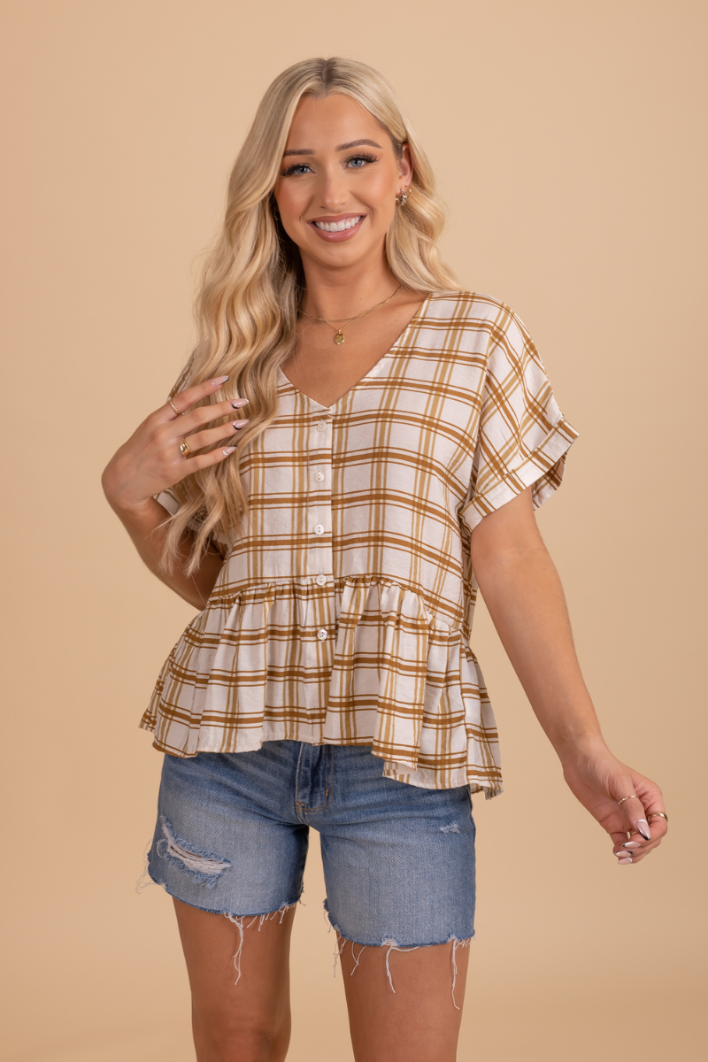 Courage To Fly Plaid Top