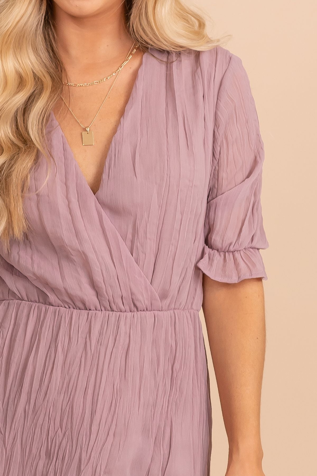 V-Neckline Purple Boutique Maxi Dresses for Women