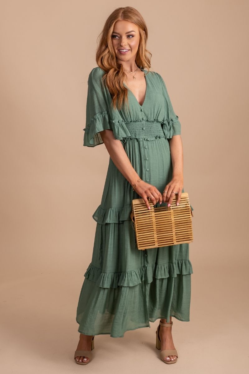 Boutique maxi dress with ruffle detail 