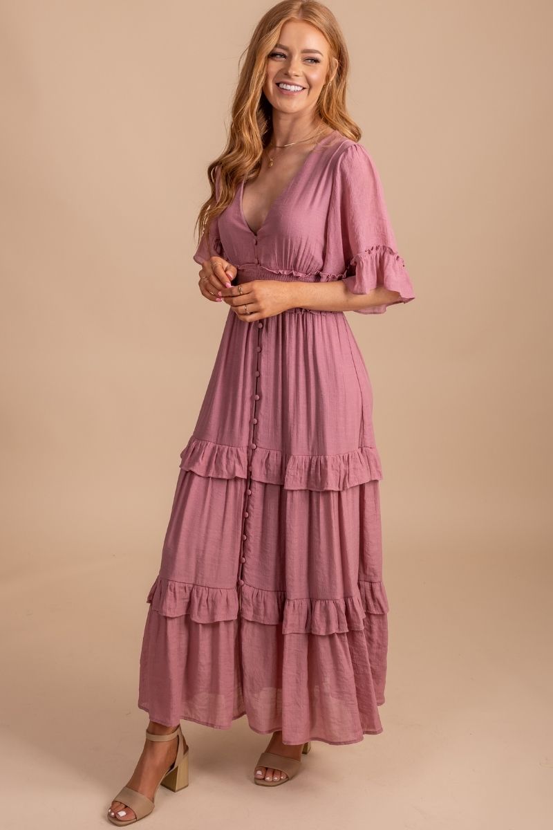 Maxi dress with flowy sleeves 