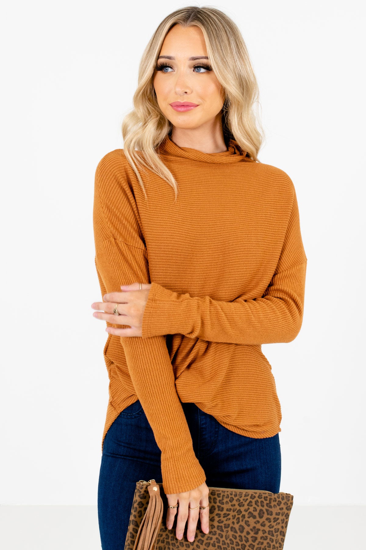 Women’s Tawny Orange Relaxed Fit Boutique Sweaters