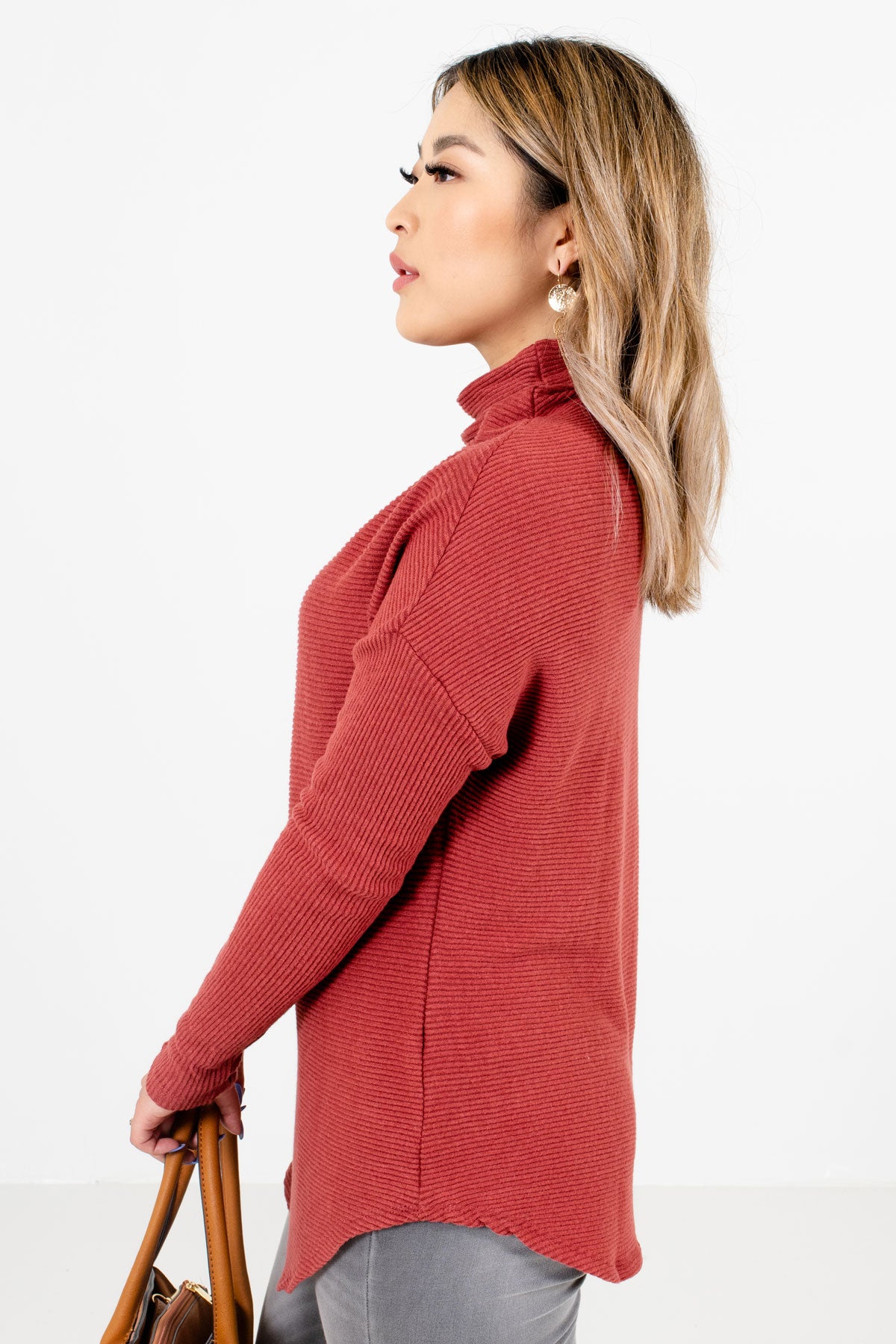 Women’s Brick Red Lightweight Boutique Sweater