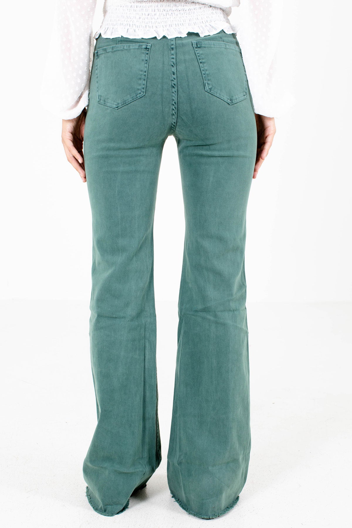 Women's Pine Green Boutique Jeans with Pockets