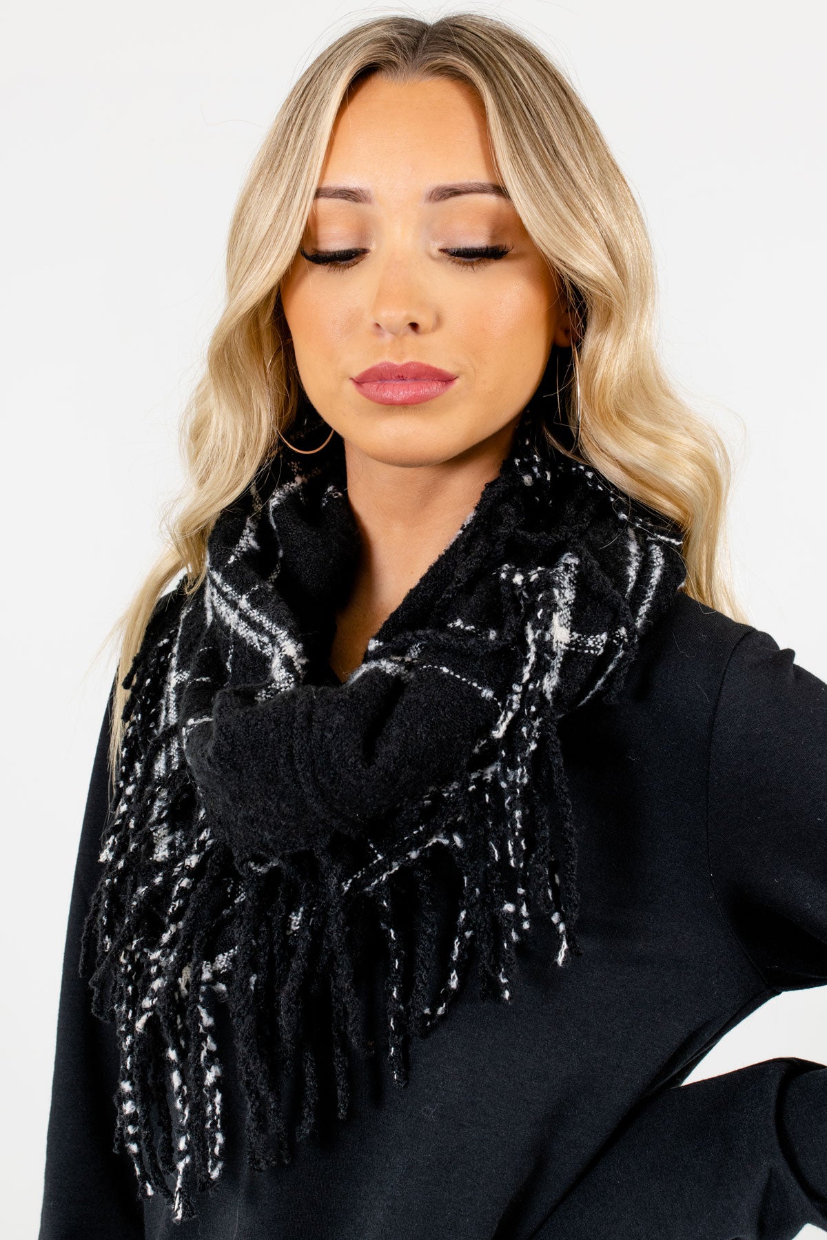 Women's Black Cute and Comfortable Boutique Scarf