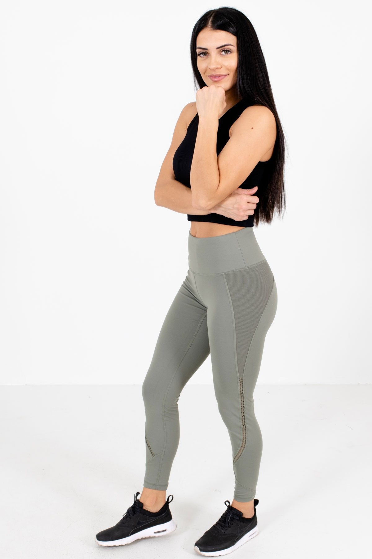 Women's Olive Green Casual Everyday Boutique Active Leggings