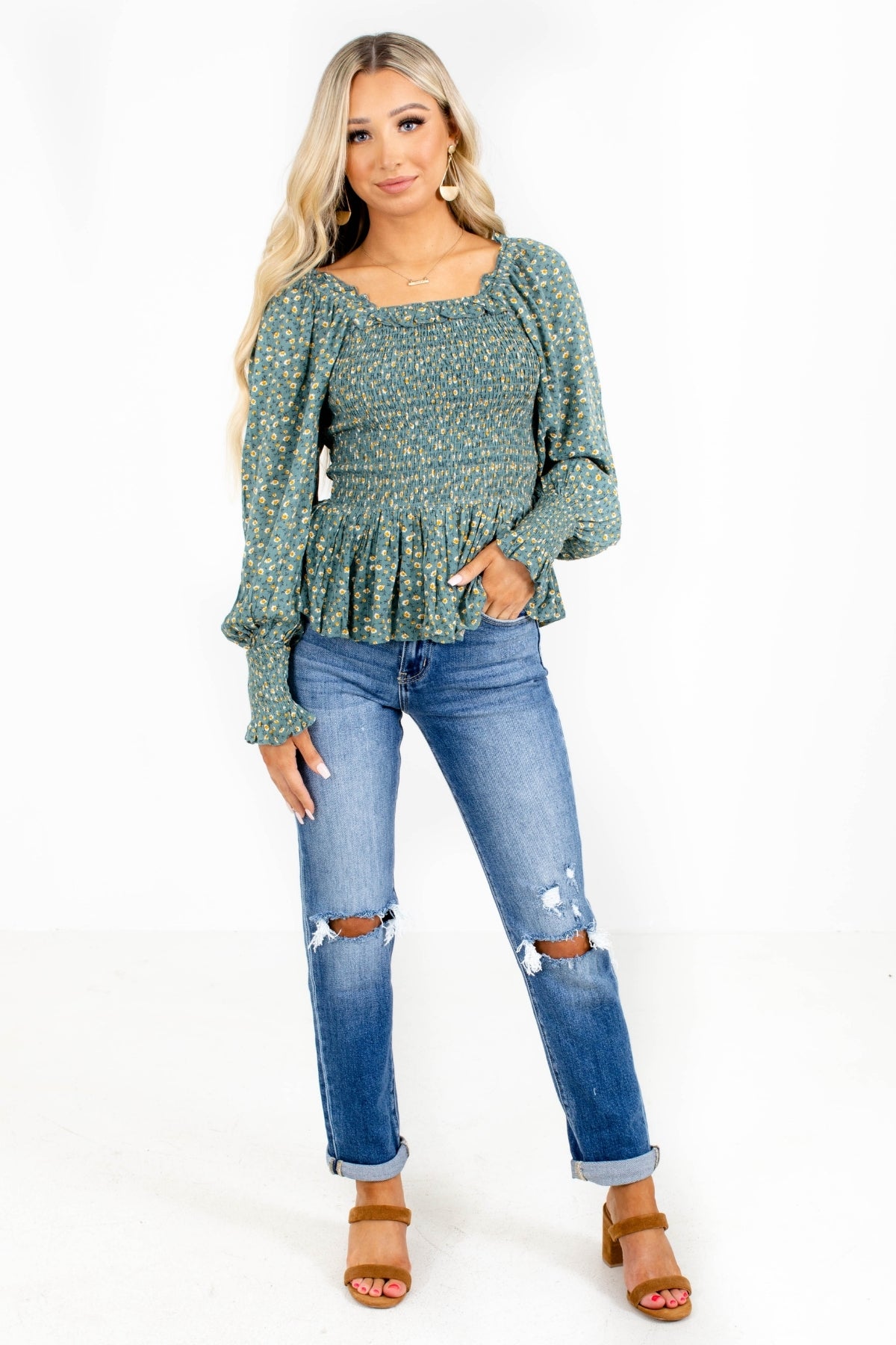Jeans and Blouse Outfit From Bella Ella Boutique.