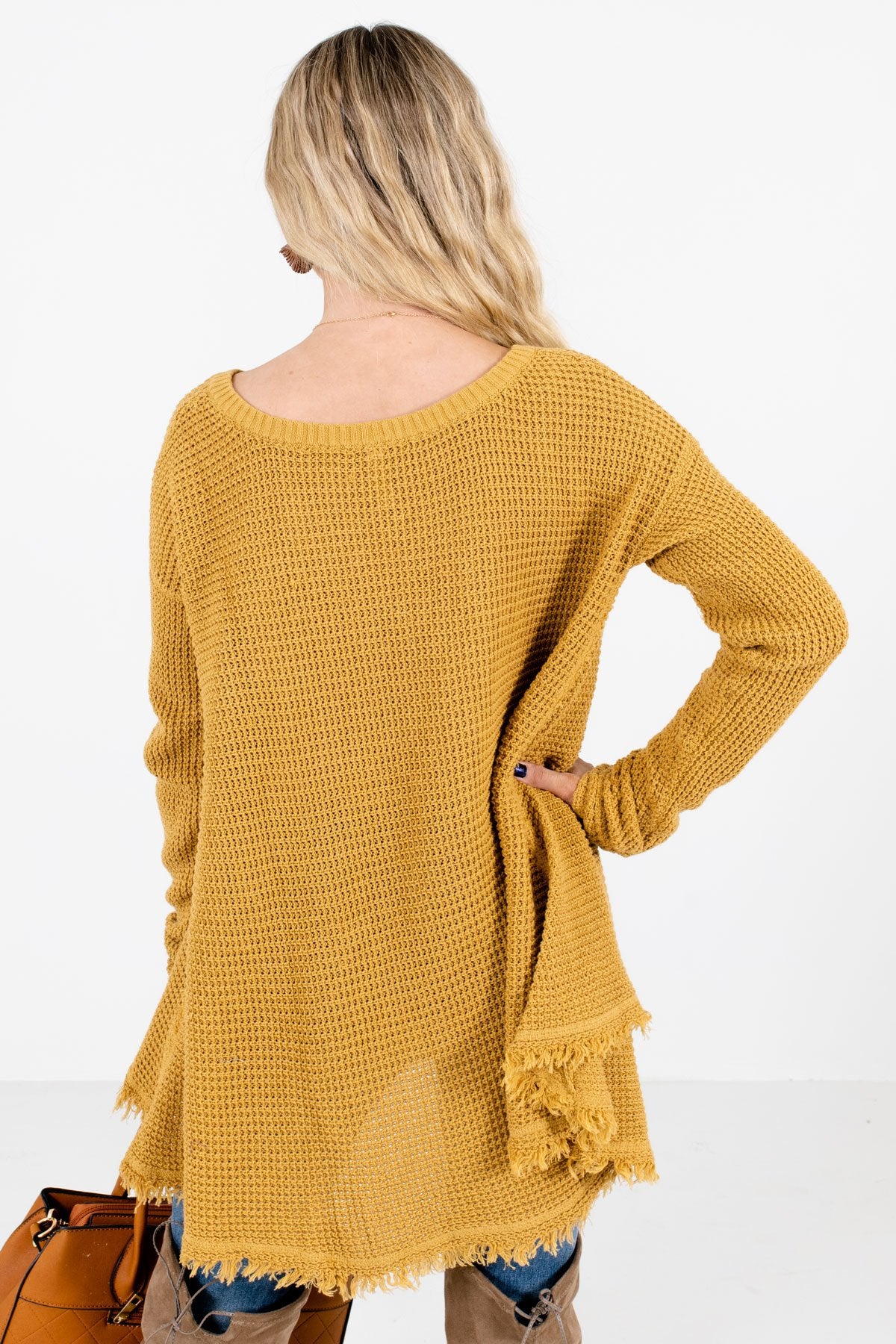 Women’s Mustard Oversized Relaxed Fit Boutique Sweater