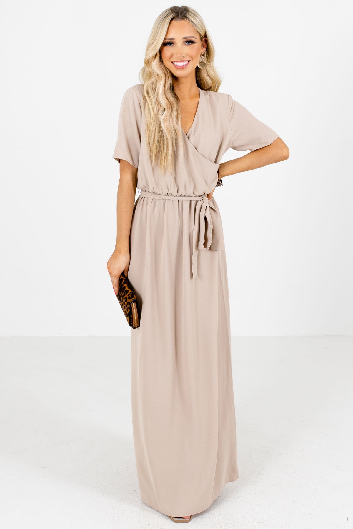 Tan Lightweight High-Quality Boutique Maxi Dresses for Women