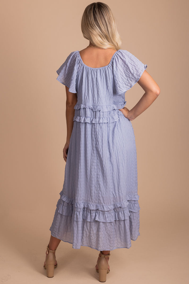 boutique women's blue summer dress