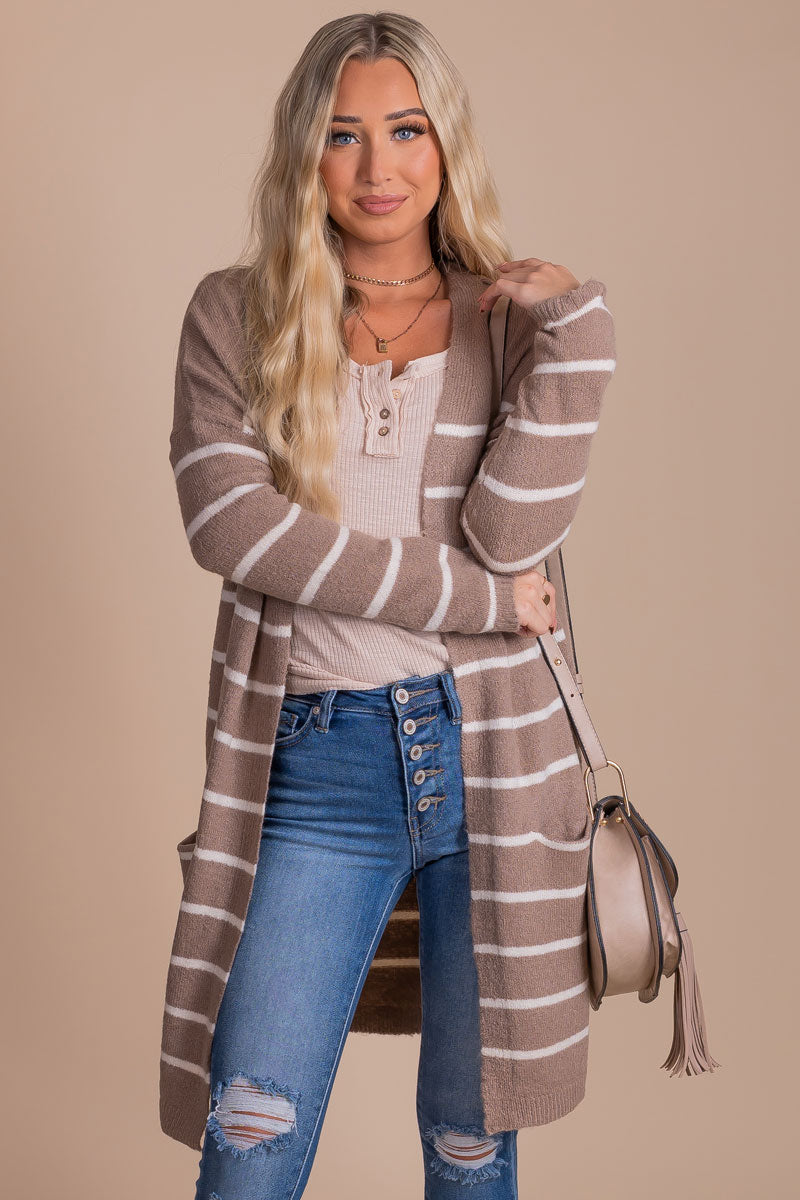 Falling Into Place Striped Cardigan