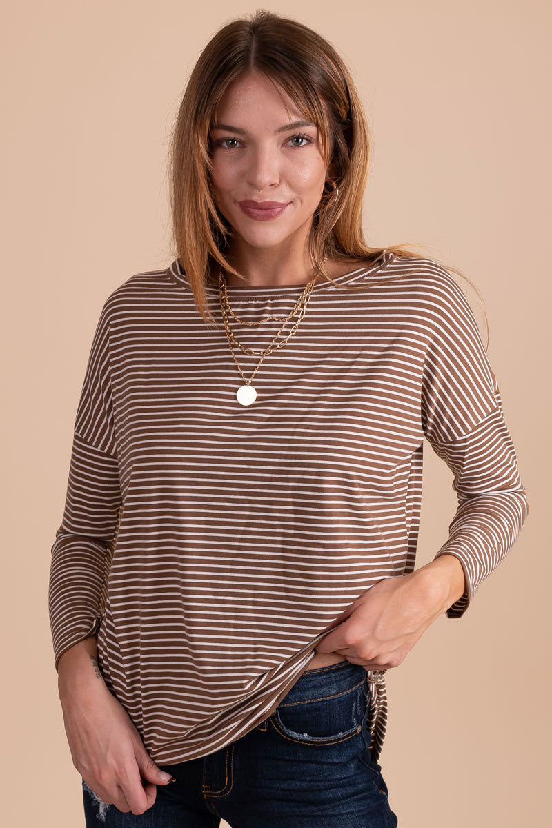 Playing For Keeps Striped Long Sleeve Top