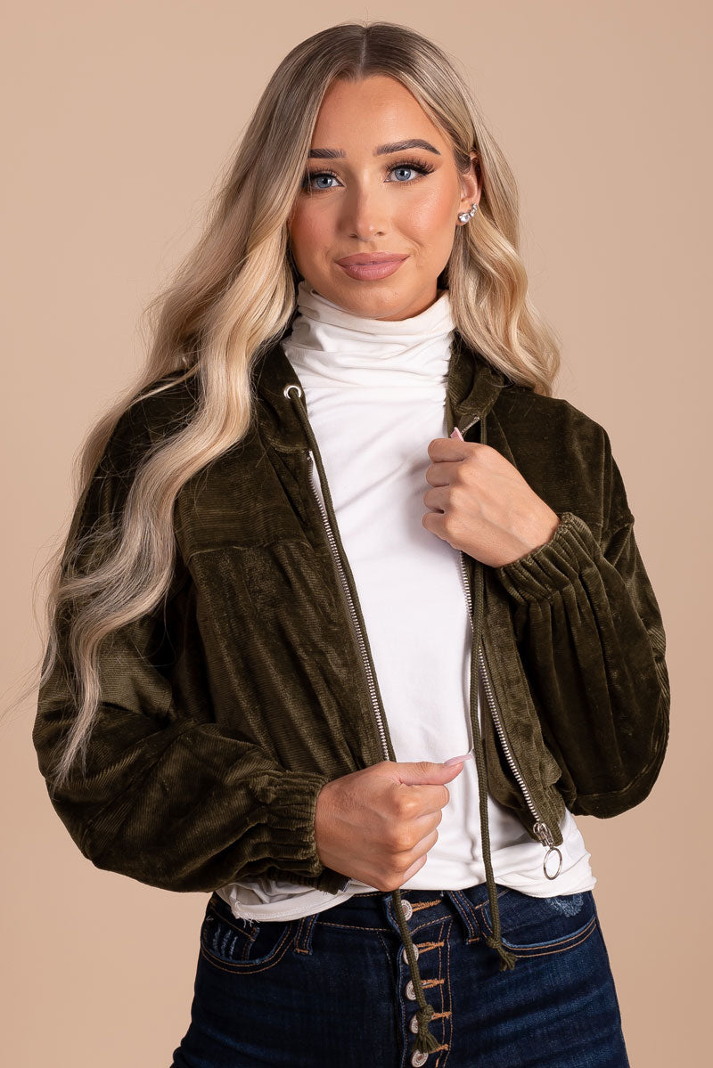 green suede jacket for women