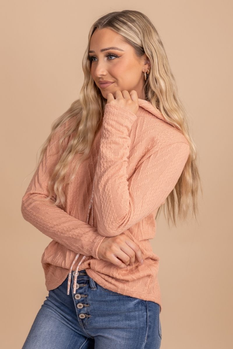 Light Pink Cute and Comfortable Boutique Tops for Women