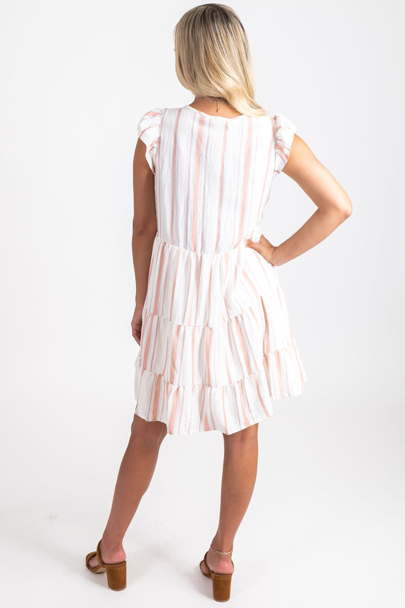 Women's Striped Mini Dress For Summer