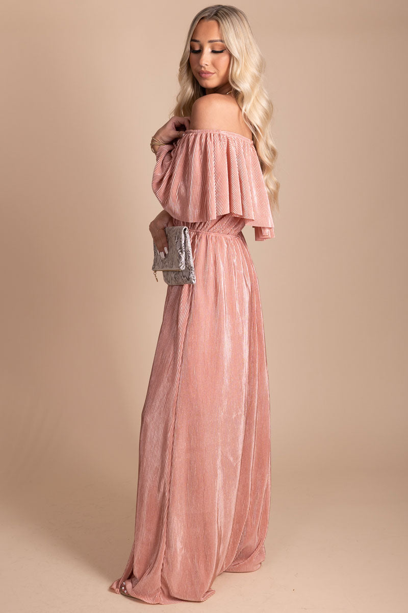 Shimmery Pink Maxi Dress