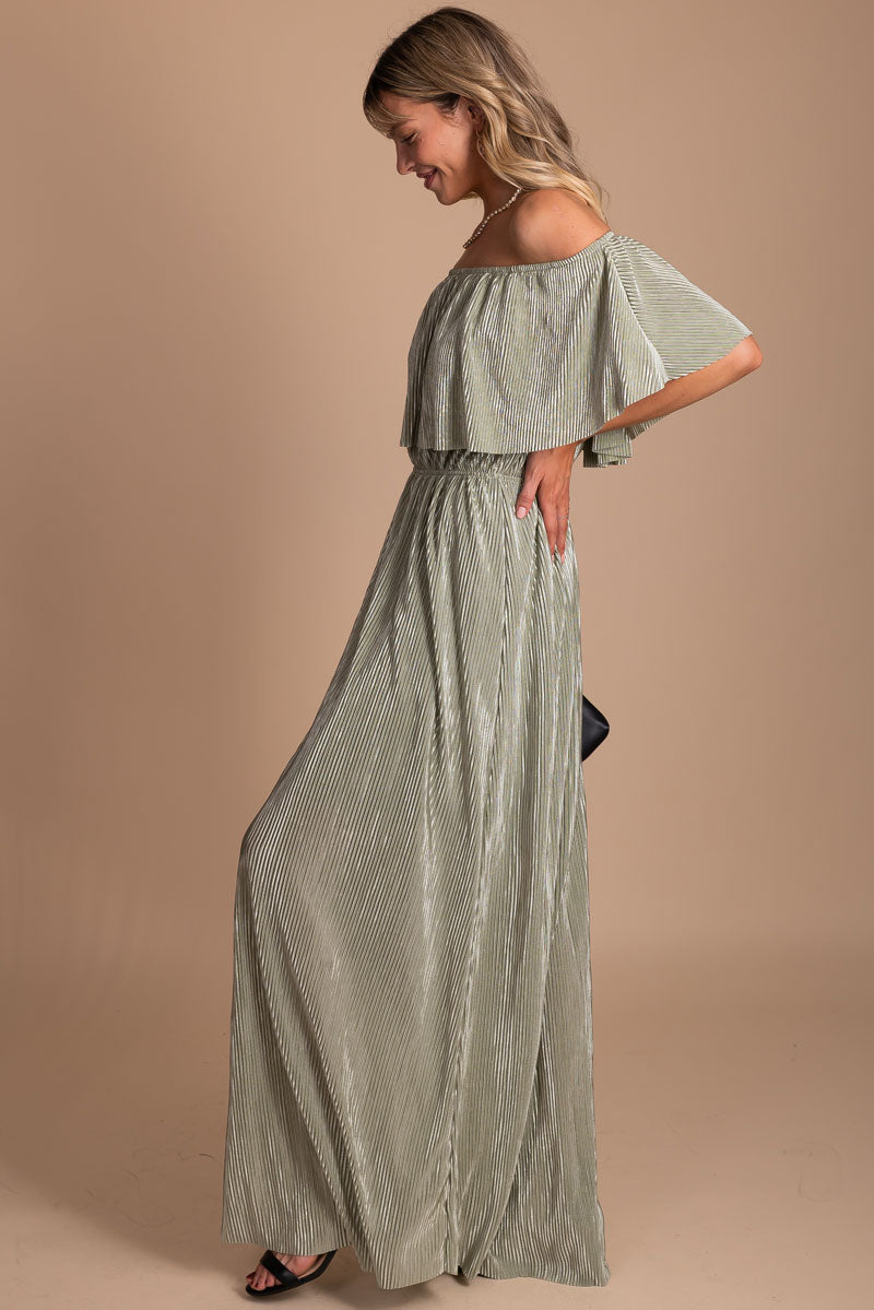 Women's Special Occassion Maxi Dress Green