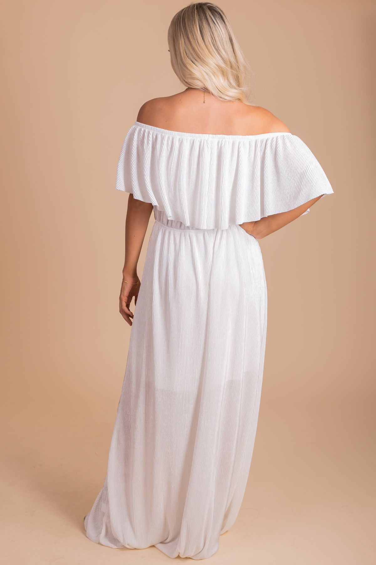 boutique women's white maxi dress