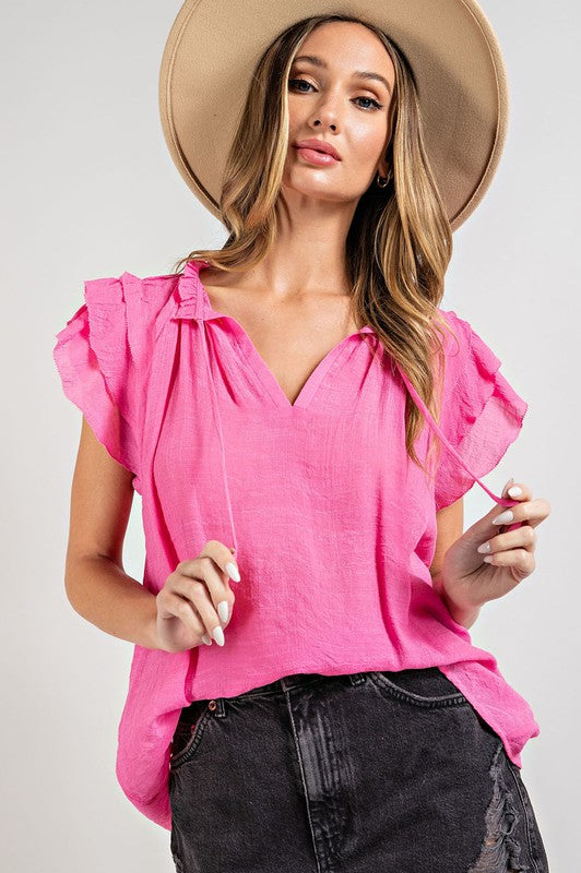 Tiered ruffle best sale sleeve top