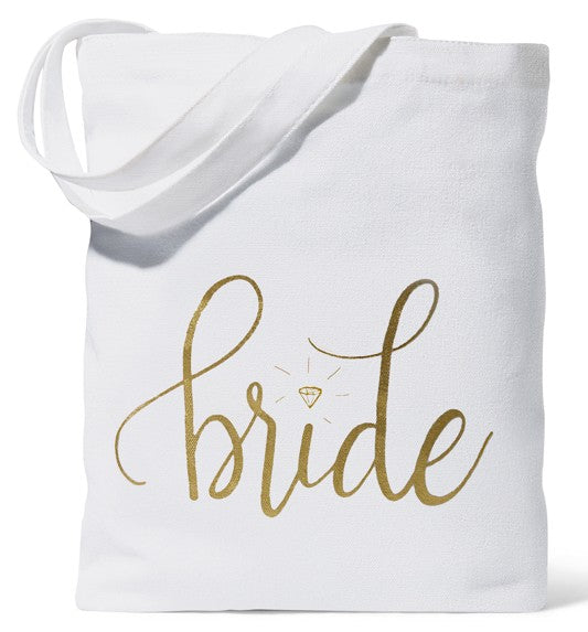White Bride Tote Bag in Canvas