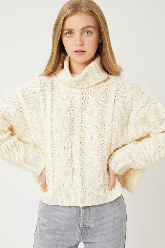 Mix Things Up Cable Knit Sweater