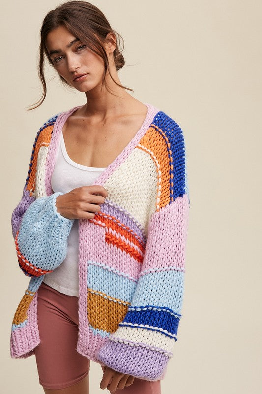 Multi Coloured Knitted Cardigan