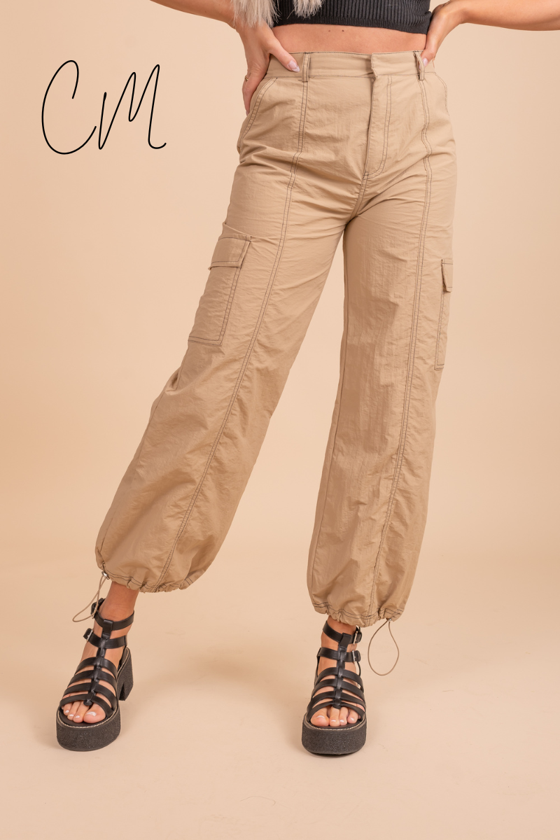 Cargo Pants- Light Brown Side Pocket Baggy Pants for Men Online | Powerlook