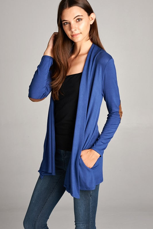 Elbow Patch Open Cardigan