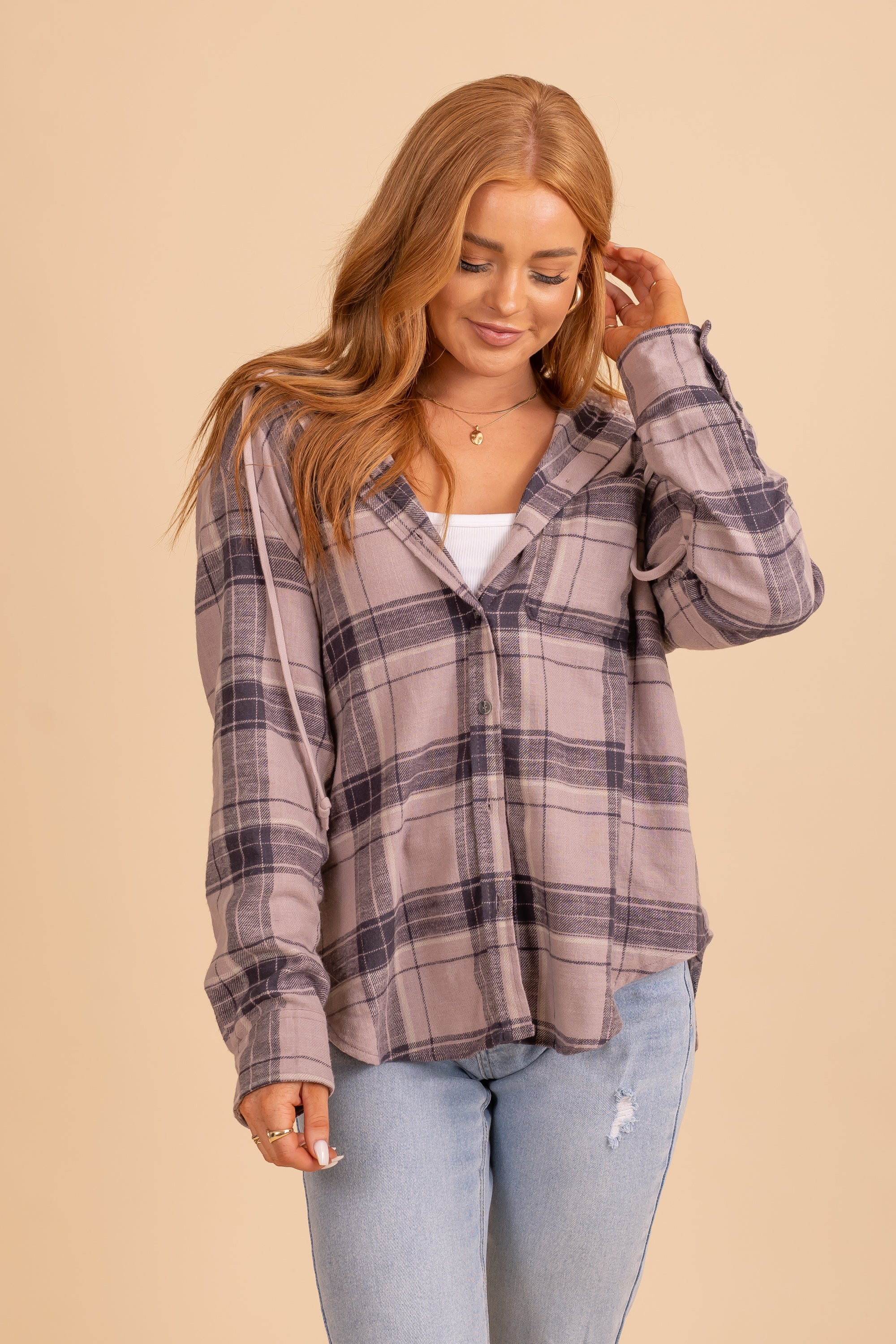 Thinking Ahead Hooded Flannel Shirt