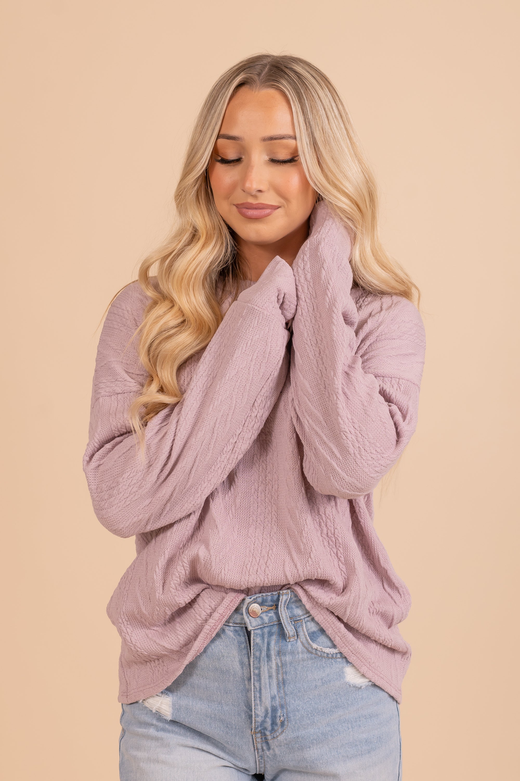 Cozy Cable Knit Textured Pullover