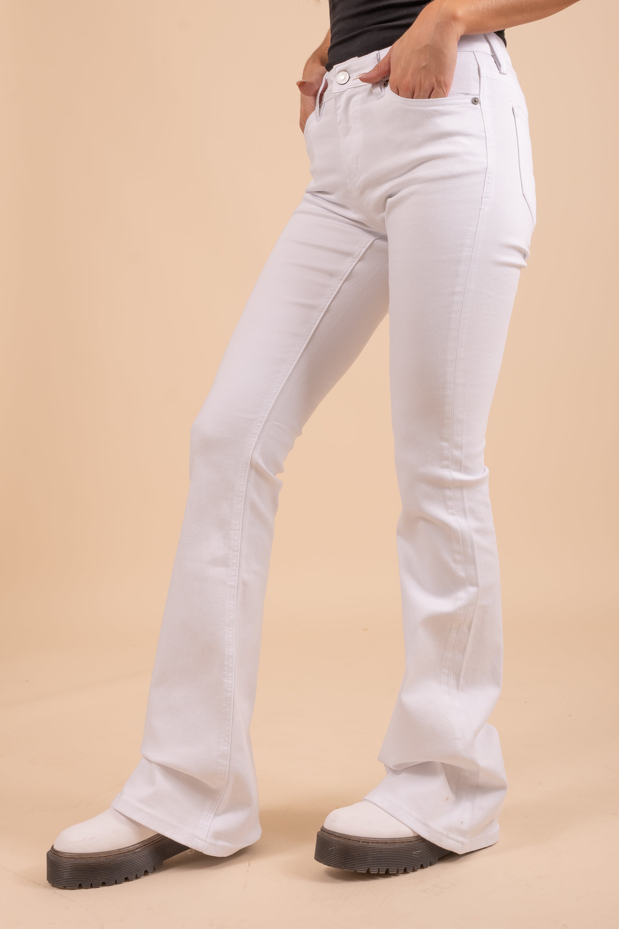 KanCan Flared White Denim Jeans