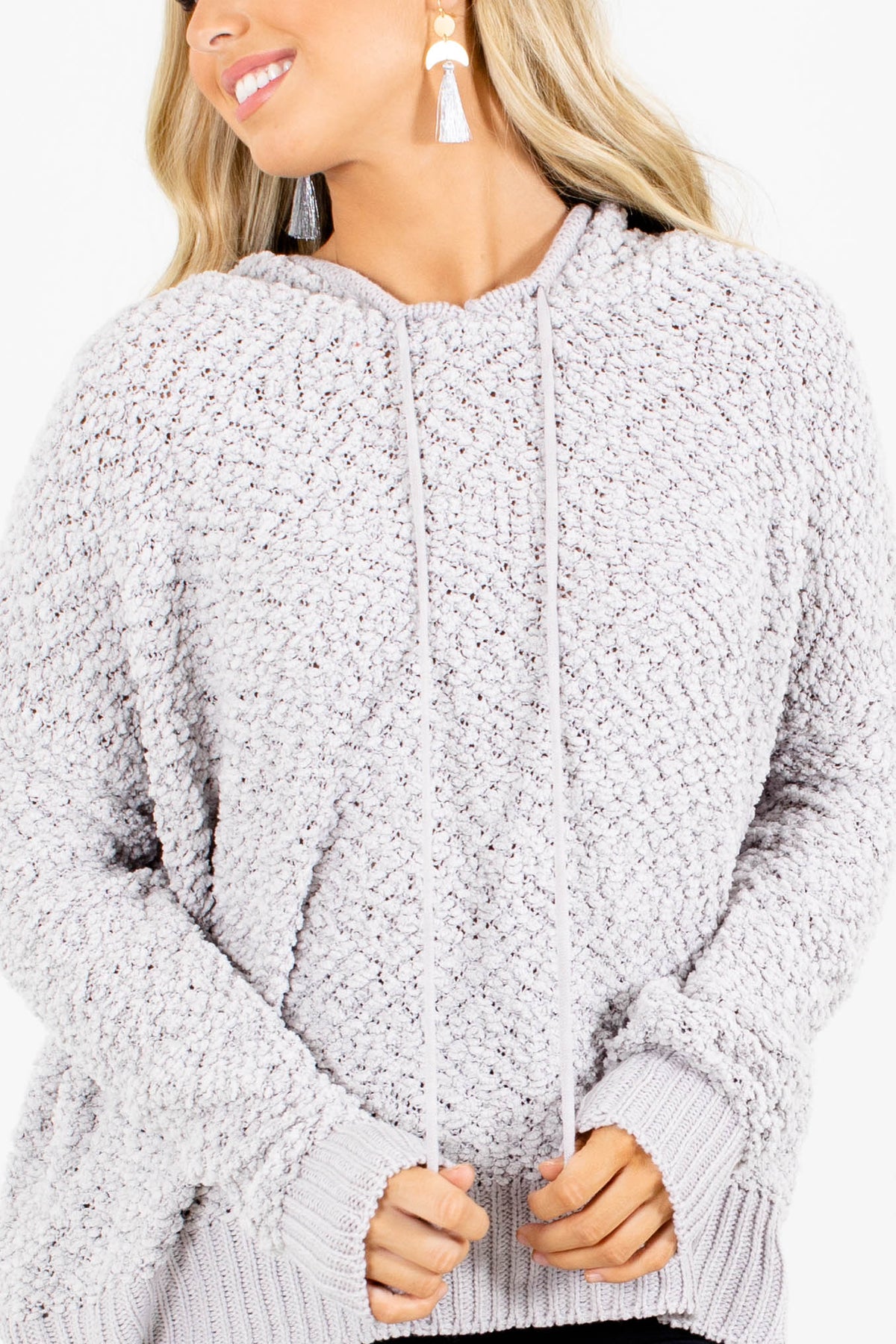 Popcorn clearance hooded sweater