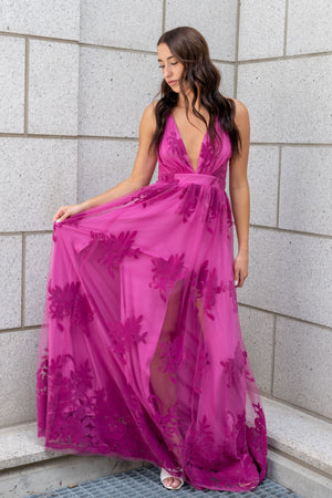 pink lace maxi