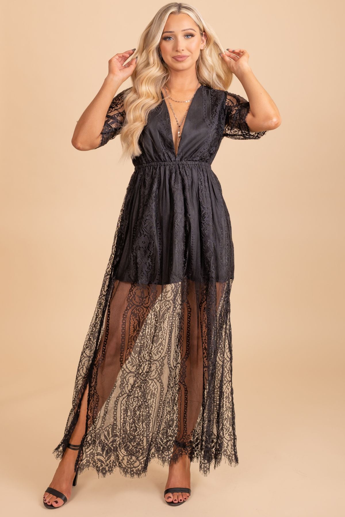 A Day Of Love Lace Maxi Dress