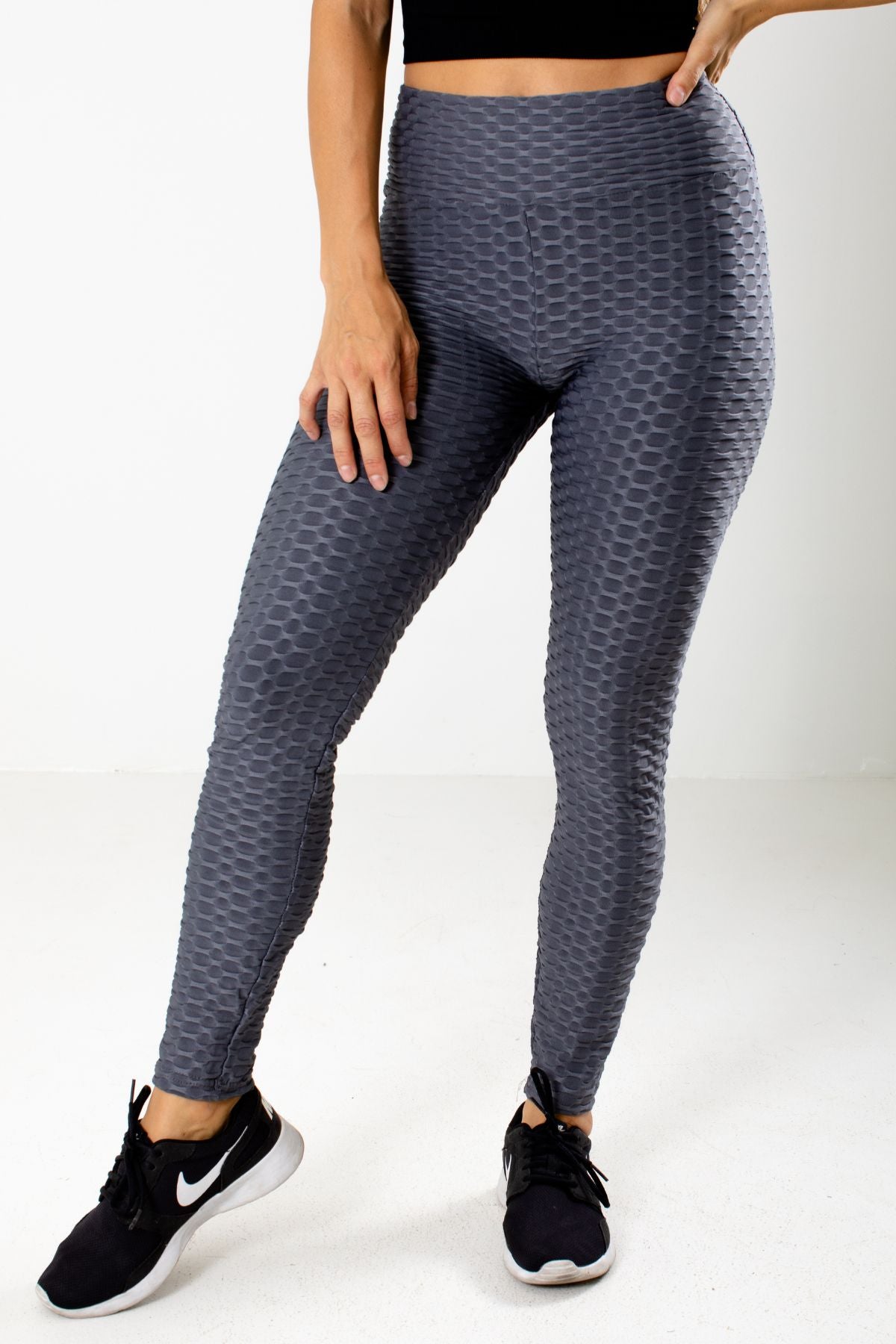 Women's Gray High Waisted Boutique Activewear Leggings
