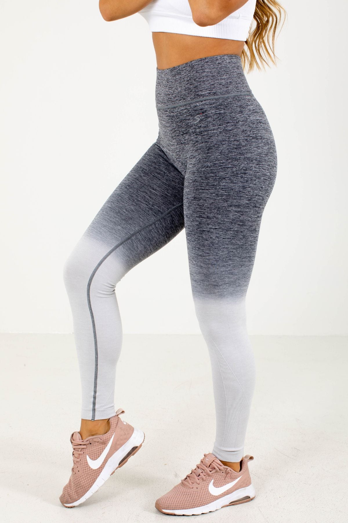 Women's Gray High-Waisted Boutique Activewear Leggings
