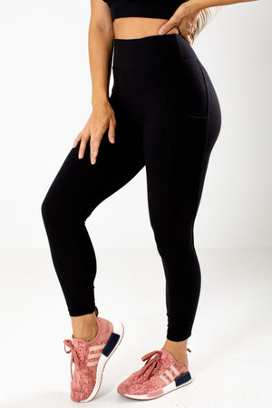 Black High Waisted Boutique Activewear Leggings for Women