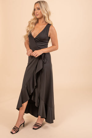 Creative Touch Maxi Wrap Dress - Black