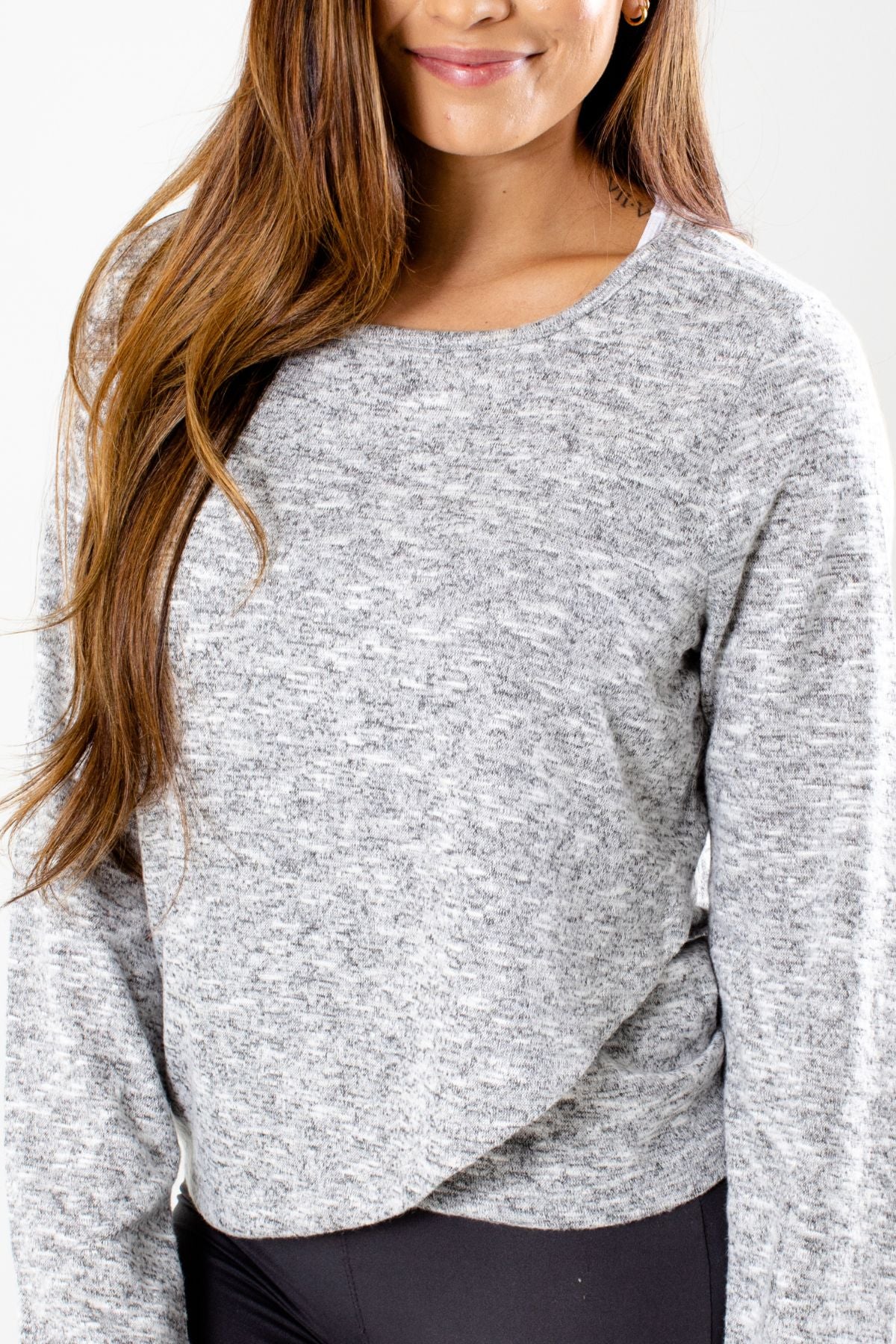Heather Gray Cute and Comfortable Boutique Activewear Tops for Women