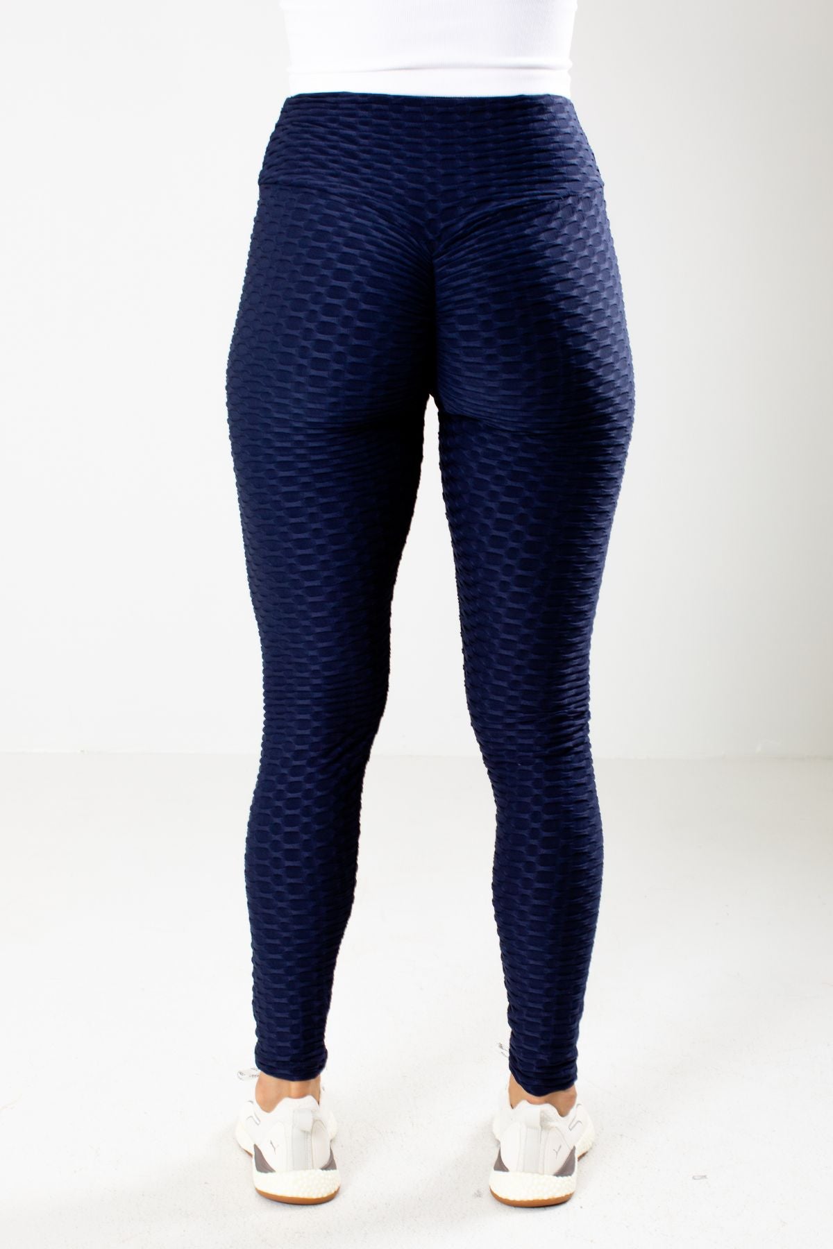 Women's Blue Scrunch Detail Boutique Activewear Leggings