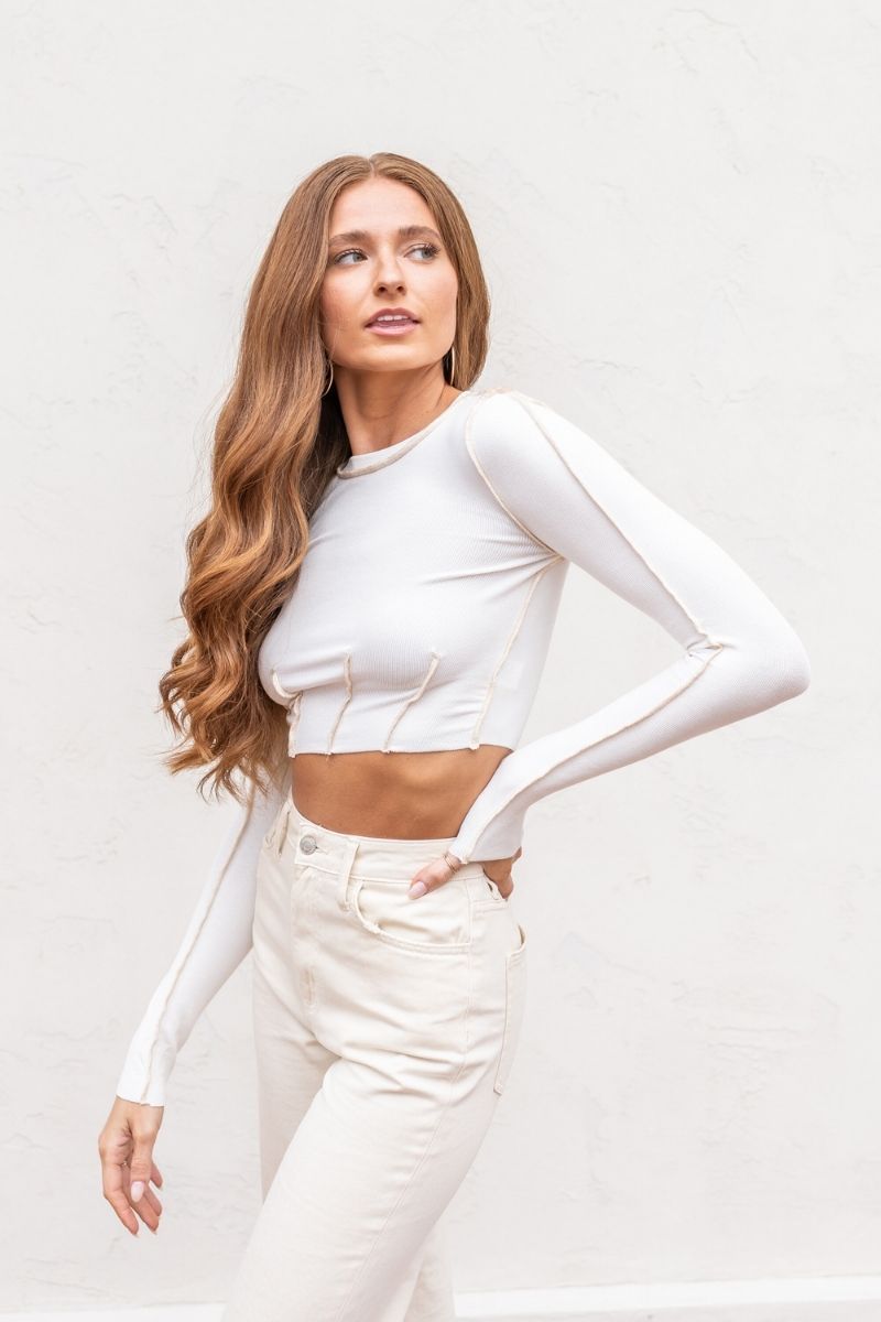 Best Of Us Cropped Long Sleeve Top
