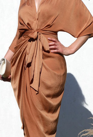 cute rust dress with tie