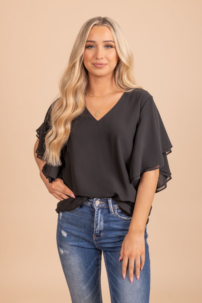 Black business casual top