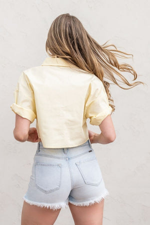 Tucson Sun Crop Button Top