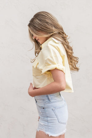 Tucson Sun Crop Button Top