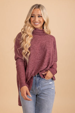 Highs and Lows Cowl Neck Tunic Top