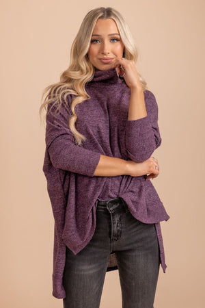 Highs and Lows Cowl Neck Tunic Top