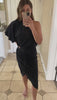 Try-On Video of Stardust Soul One-Shoulder Midi Dress from Bella Ella Boutique