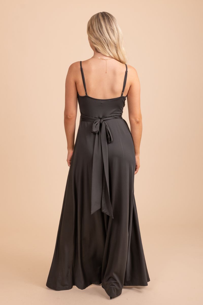 high quality tank black flowy maxi dress