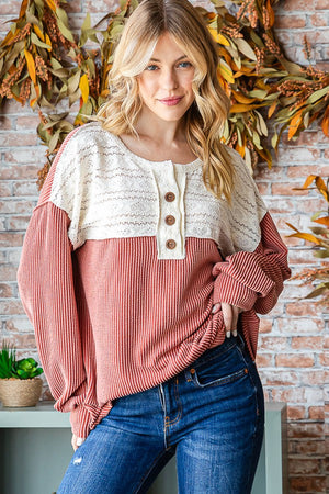 Henley hot sale pullover sweater